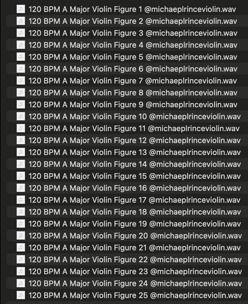 120 BPM A Major Violin Figures Sample Pack 1