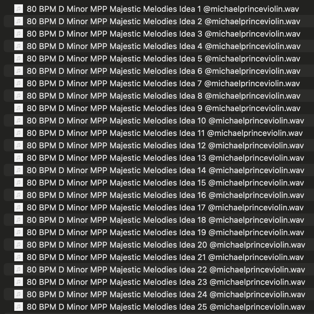 80 BPM D Minor Majestic Melodies Sample Pack 1