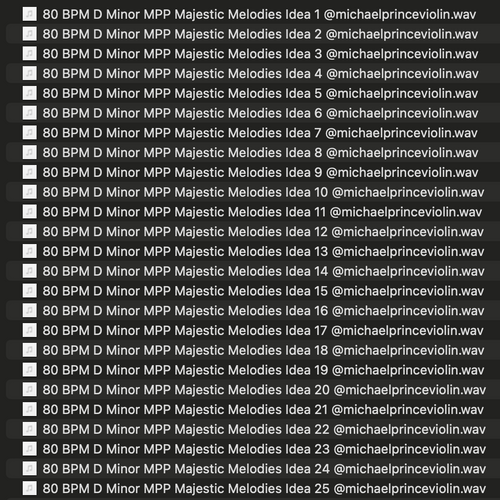 80 BPM D Minor Majestic Melodies Sample Pack 1